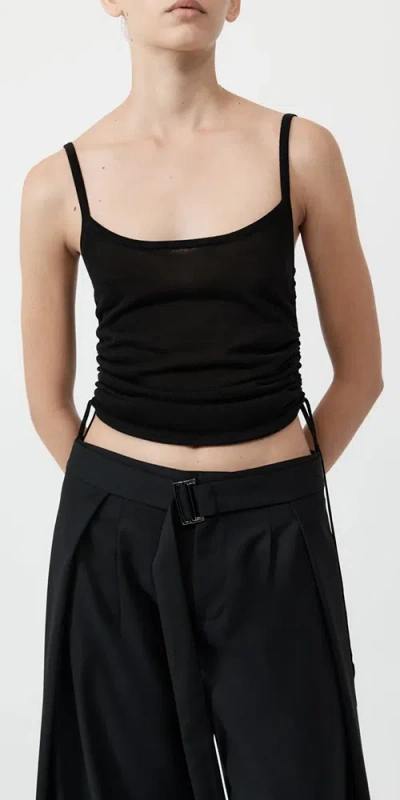 St Agni Ruched Tank Black