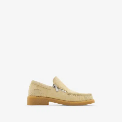 Shop Burberry Suede Chance Loafers In Wool