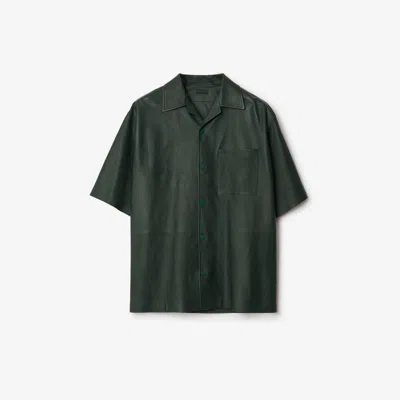 Shop Burberry Leather Shirt In Jungle
