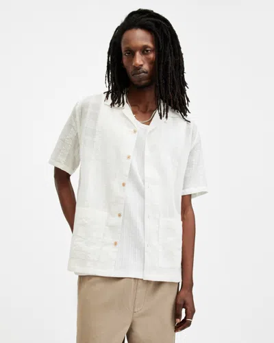 Shop Allsaints Indio Checked Relaxed Fit Shirt In Avalon White