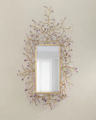 John-richard Collection Budding Amethyst Mirror In Gold