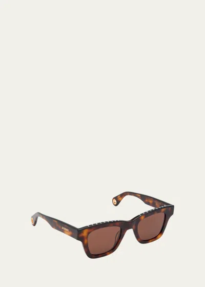 Shop Jacquemus Les Lunettes Nocio Acetate Butterfly Sunglasses In 080 Multi-brown