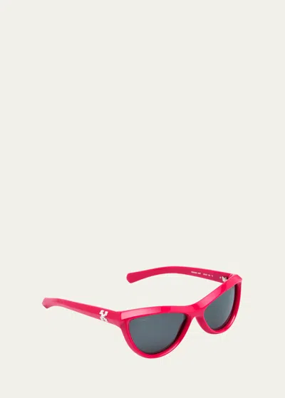 Shop Off-white Atlanta Acetate Cat-eye Sunglasses In Cherry Dark Grey