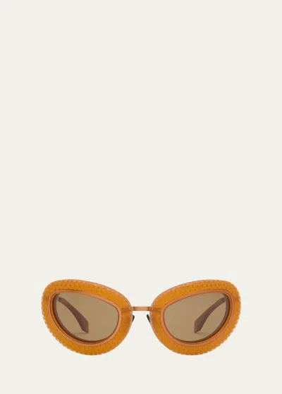 Shop Off-white Tokyo Acetate & Metal Alloy Cat-eye Sunglasses In Rust