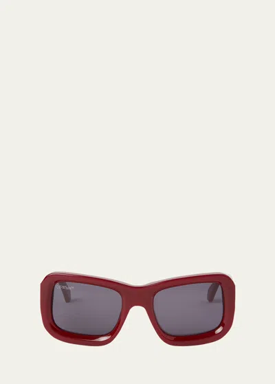 Shop Off-white Verona Arrow Logo Acetate Butterfly Sunglasses In Burgundy