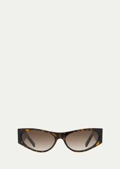 Shop Givenchy 4g Acetate Cat-eye Sunglasses In Dark Havana