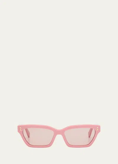 Shop Stella Mccartney Stella Acetate Cat-eye Sunglasses In Shiny Pink Brown