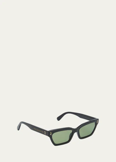 Shop Stella Mccartney Stella Acetate Cat-eye Sunglasses In Shiny Dark Green