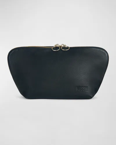 Shop Kusshi Signature Leather Makeup Bag In Black  Leopard Leather