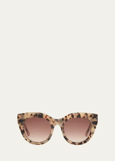 Shop Le Specs Airy Canary Ii Acetate Cat-eye Sunglasses In Cookie Tort