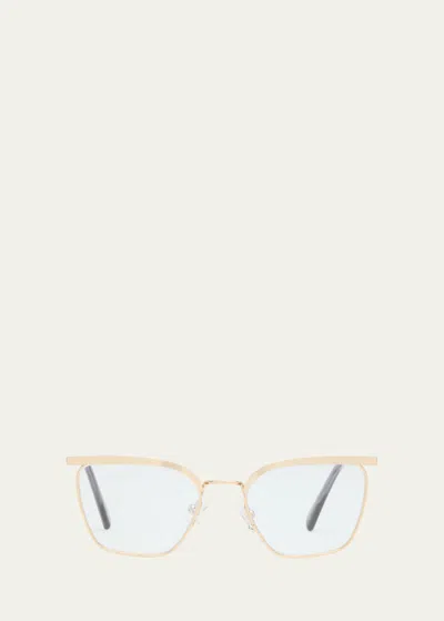 Shop The Book Club Be A Wolf Metal Cat-eye Glasses In Gold
