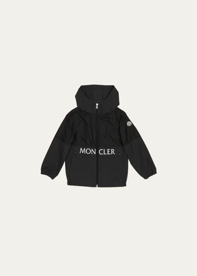 Shop Moncler Boy's Holy Track Jacket In 999 - Black