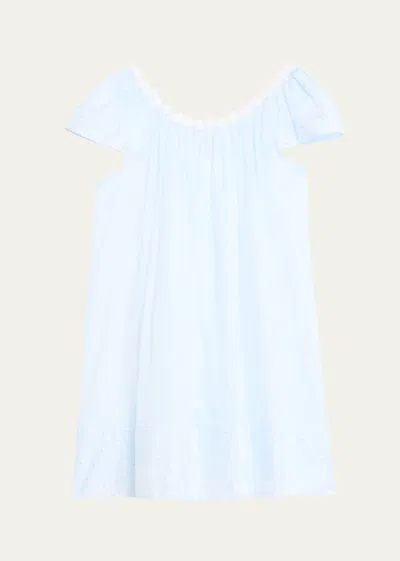 Shop Celestine Daisy-2 Ruched Lace-trim Babydoll In Ciel