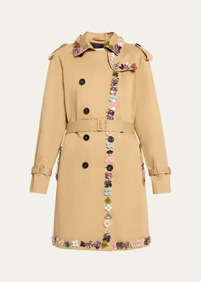 Shop Libertine Button Town Belted Trench Coat In Khk