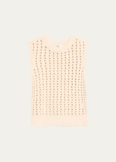 Shop Frame Tape Yarn Sweater Vest In Cream