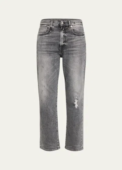 Shop R13 Cropped Boyfriend Jeans In Vintage Grey