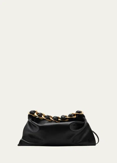 Shop Burberry Swan Small Leather Shoulder Bag In Black