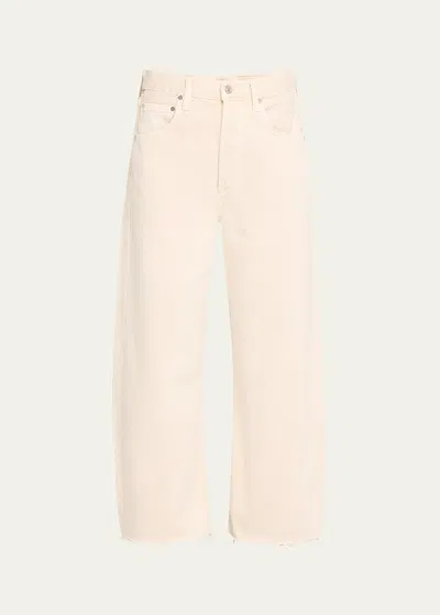 Shop Citizens Of Humanity Ayla Raw Hem Crop Pants In Almondette