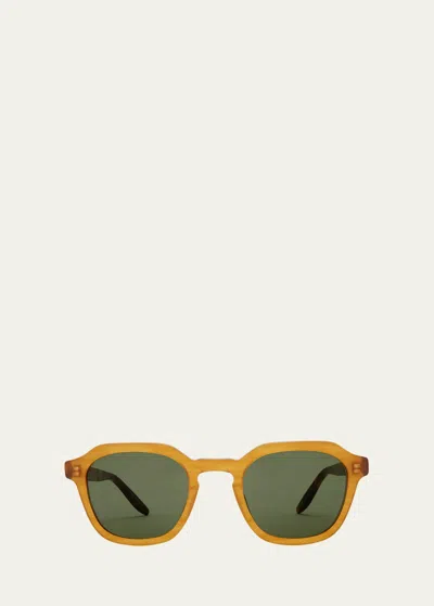Shop Barton Perreira Men's Tucker Zyl Square Sunglasses In Gold Honey Torase
