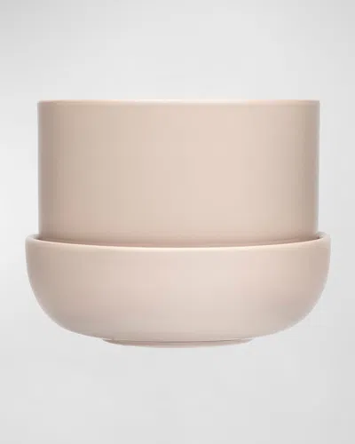 Shop Iittala Nappula Plant Pot With Saucer - Beige In Pink