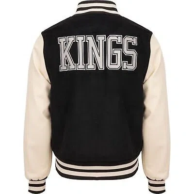 Pre-owned Mitchell & Ness M&n Legacy Varsity College Jacket - Nhl Los Angeles Kings In Black
