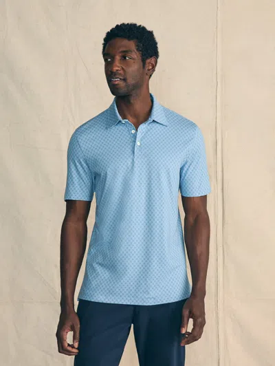 Shop Faherty Movement&trade; Short-sleeve Pique Polo Shirt In Blue Surfboard Geo