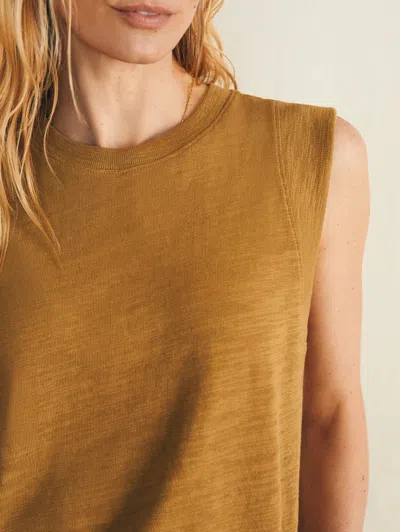 Shop Faherty Sunwashed Slub Muscle Tank In Antique Bronze