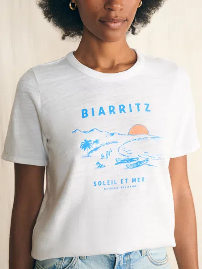 Shop Faherty Sunwashed Slub Graphic T-shirt In Biarritz Coast