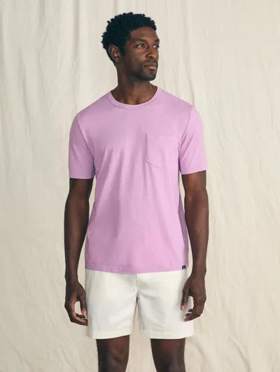 Shop Faherty Sunwashed Pocket T-shirt In Summer Violet