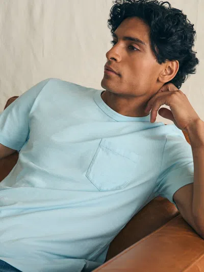 Faherty Sunwashed Pocket T-shirt In Blue Oasis