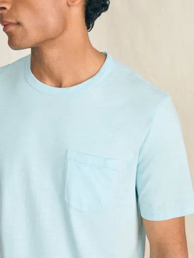 Shop Faherty Sunwashed Pocket T-shirt In Blue Oasis