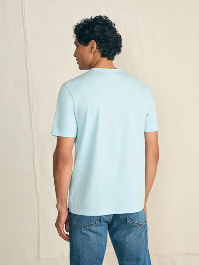 Shop Faherty Sunwashed Pocket T-shirt In Blue Oasis