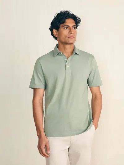 Shop Faherty Sunwashed T-shirt Polo In Faded Sage