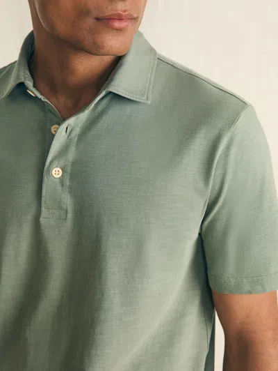 Shop Faherty Sunwashed T-shirt Polo In Faded Sage