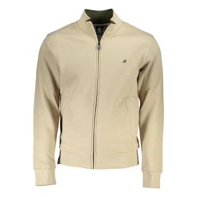 Shop U.s. Grand Polo U. S. Grand Polo Zip-up Sweatshirt With Embroidery Men's Detail In Beige