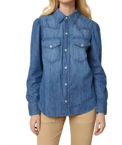 Shop Amo Sawtooth Denim Shirt In Independence In Blue