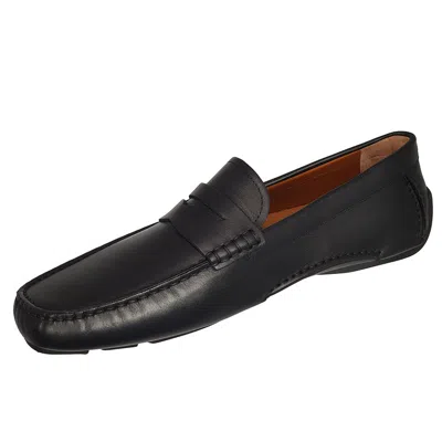 Shop Bally Warno 6189491 Men's Black Calf Leather Driver Loafers