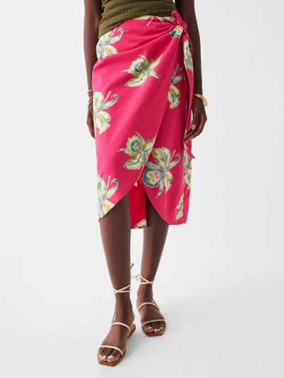 Shop Faherty Pacifica Seersucker Wrap Skirt In Orchid Blossom In Multi