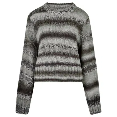 Shop Apricot Mixed Knit Sweater In Grey