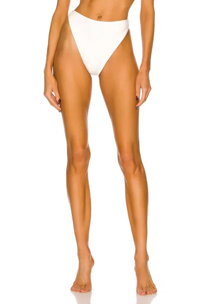 Shop Aexae Triangle High Cut Bikini Bottom In Chalk In White