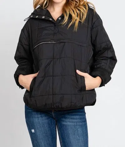 Shop Sewn And Seen Puff Pullover Jacket In Black