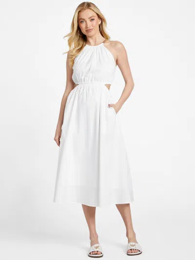 Shop Guess Factory Isabel Midi Dress In White