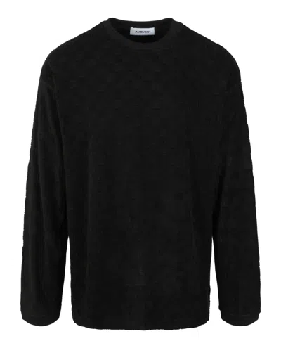 Shop Ambush Monogram Crewneck Sweater In Black