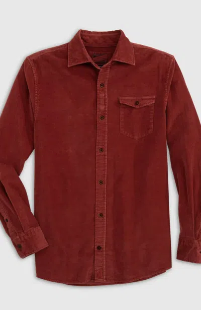 Shop Johnnie-o Kodiak Hangin' Out Corduroy Shirt In Malibu Red