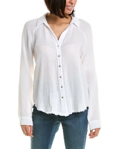 Shop Michael Stars Toni Button-down Shirt In White