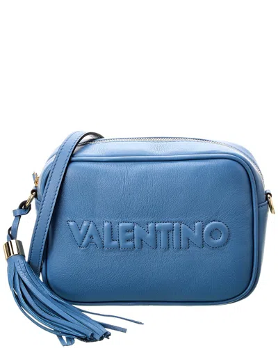 Shop Valentino By Mario Valentino Mia Embossed Leather Crossbody In Blue
