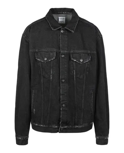 Shop Marcelo Burlon County Of Milan Tempera Cross Stone Slim Jacket In Black