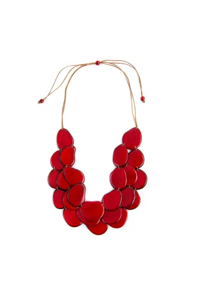 Shop Tagua Jewelry Amigas Necklace In Red