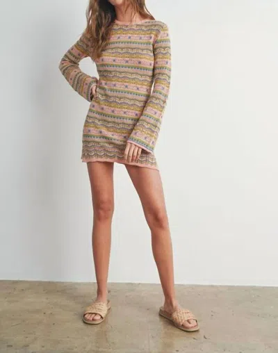 Shop Buttermelon Zoey Sweater Dress In Mauve Multi