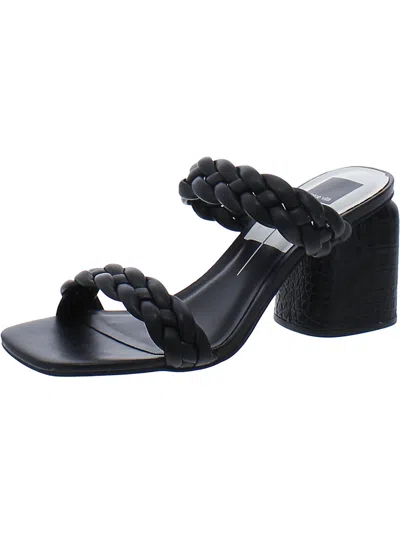 Shop Dolce Vita Nasha Woven Womens Faux Leather Square Toe Block Heel In Black